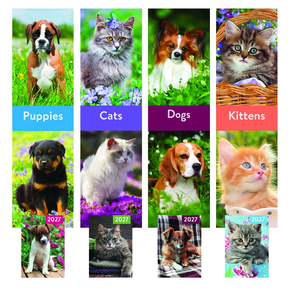 2027 Calendar Cats  Dogs  Kittens  Puppies Design Planner