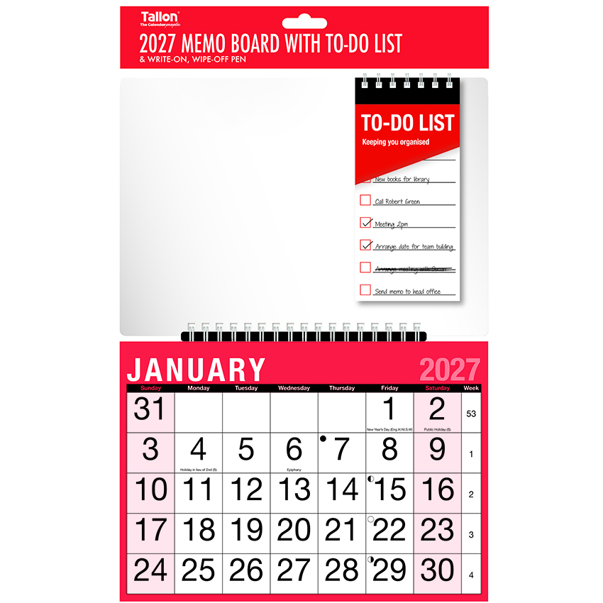 Memo Calendar R&B MTV & to-do list