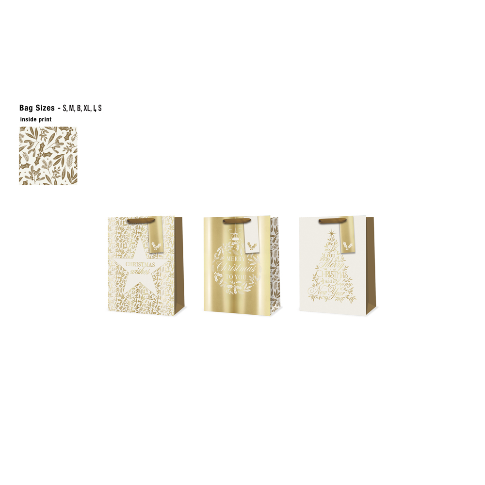 Gift Bag XMAS Golden Icons Small