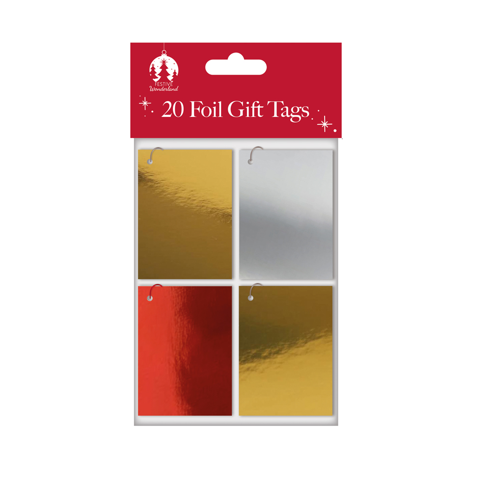Gift Tags XMAS 20 Foil - Mixed