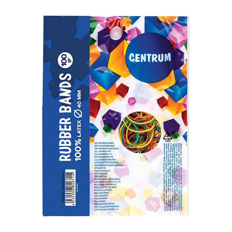 Elastic Rubber Bands 50g Assorted Colour