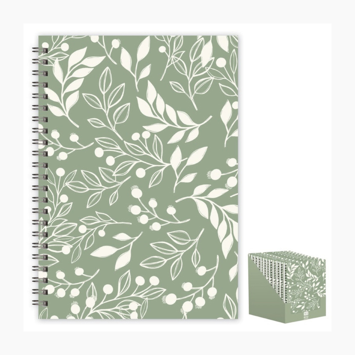 A5/C5 Twin Wire Notebook, Leaves Design