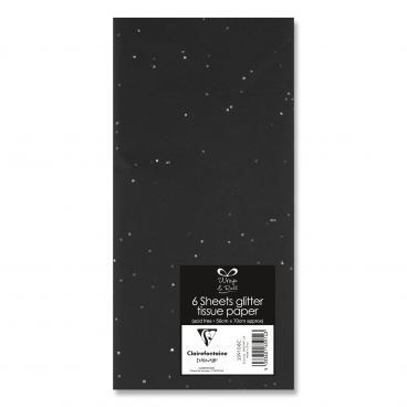 6 Glitter tissue paper blk 72
