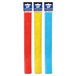 JS Bendy Flexible Ruler Asst Colour 12"