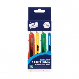 JS Craft Knives Asst Colours & Size, Pack Of 4