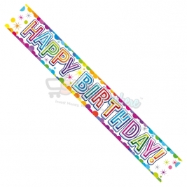 Happy Birthday Colourful Confetti Foil Banner