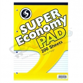 Silvine A4 Economy Refill Pad Lined with Margin, 400 Pages