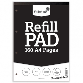 Silvine A4 Refill Pad Plain, 160 Pages