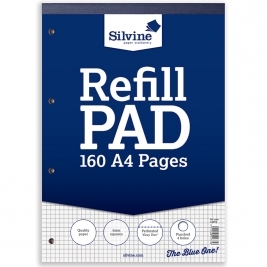 Silvine A4 Refill Pad Square 5mm, 160 Pages