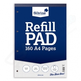 Silvine A4 Refill Pad Square 5mm, 160 Pages
