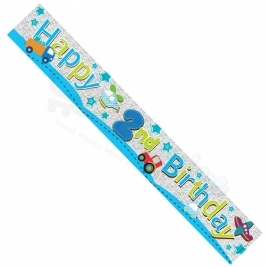 Kaleidoscope Male 2nd Birthday Foil  Banner