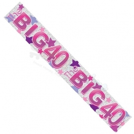 Kaleidoscope Female 40th Birthday Foil  Banner