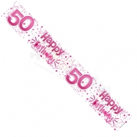 Kaleidoscope Female 50th Birthday Foil  Banner