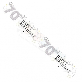 Kaleidoscope Unisex 70th Birthday Foil  Banner