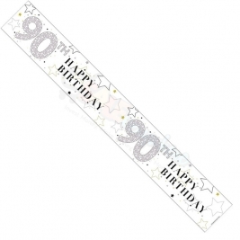 Kaleidoscope Unisex 90th Birthday Foil  Banner