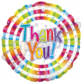Bright Dots & Stars Thank You 18" | 46cm Helium Foil Balloon