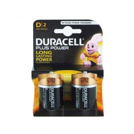Duracell Plus Power Battery D, Pack of 2 Carded