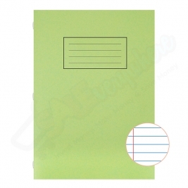 Silvine A4 Exercise Book Lined with Margin Green, 80 Pages