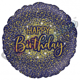 Glamorous Glitter Holographic Happy Birthday 18" | 46cm Helium Foil Balloon
