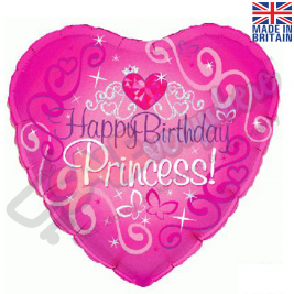 Happy Birthday Princess Holographic 18" | 46cm Helium Foil Balloon