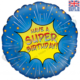 Have A Super Birthday Blue 18" | 46cm Helium Foil Balloon