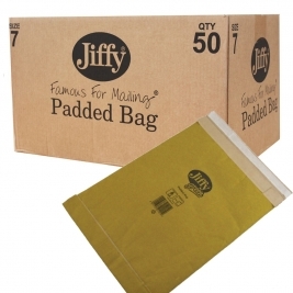 Jiffy Green Fibre Padded Size 7, Box of 50