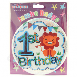 Kaleidoscope Age 1 Male Large Badge 15cm