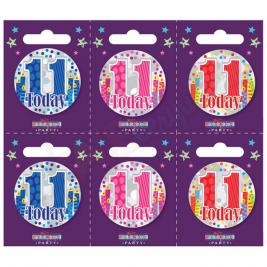 Kaleidoscope Age 11 Small Badges Pack of 6