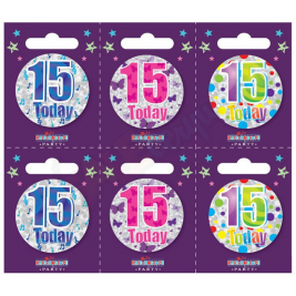 Kaleidoscope Age 15 Small Badges Pack of 6