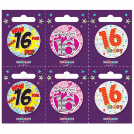 Kaleidoscope Age 16 Small Badges Pack of 6