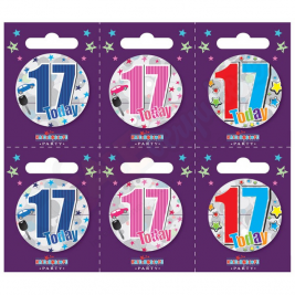 Kaleidoscope Age 17 Small Badges Pack of 6