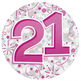 Kaleidoscope Age 21 Female Large Badge 15cm