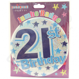 Kaleidoscope Age 21 Male Large Badge 15cm