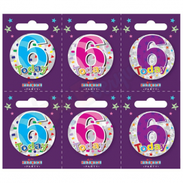 Kaleidoscope Age 6 Small Badges Pack of 6