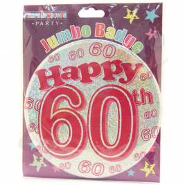 Kaleidoscope Age 60 Female Large Badge 15cm