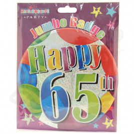 Kaleidoscope Age 65 Unisex Large Badge 15cm