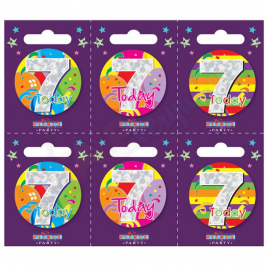 Kaleidoscope Age 7 Small Badges Pack of 6