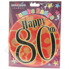 Kaleidoscope Age 80 Unisex Large Badge 15cm