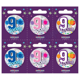 Kaleidoscope Age 9 Small Badges Pack of 6
