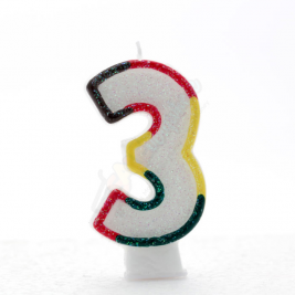 Kaleidoscope Birthday Candle Number 3