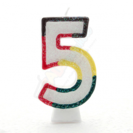 Kaleidoscope Birthday Candle Number 5