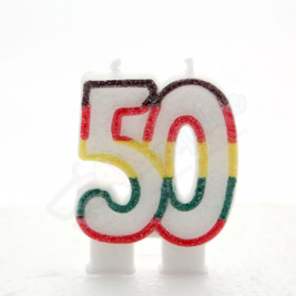 Kaleidoscope Birthday Candle Number 50