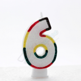 Kaleidoscope Birthday Candle Number 6