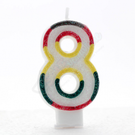 Kaleidoscope Birthday Candle Number 8