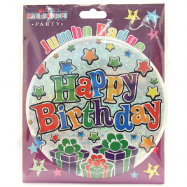 Kaleidoscope Happy Birthday Party Large Badge 15cm