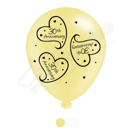 Kaleidoscope Latex Balloons 30th Anniversary  10" For Air or Helium Pack of 8