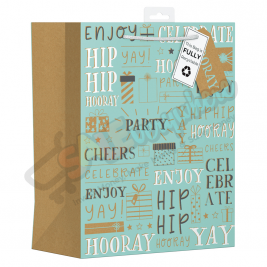Kraft Text Large Bag