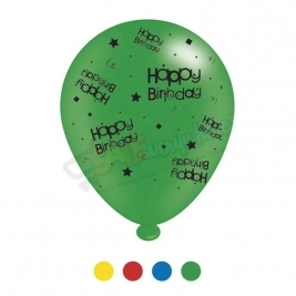 Kaleidoscope Latex Balloons Happy Birthday Asst Colour 10" For Air or Helium Pack of 8