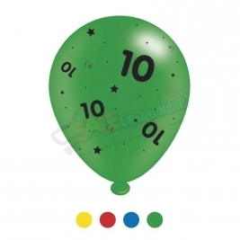 Kaleidoscope Latex Balloons Age 10 Unisex Birthday  10" For Air or Helium Pack of 8
