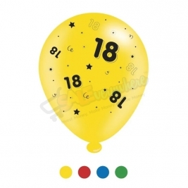 Kaleidoscope Latex Balloons Age 18 Unisex Birthday  10" For Air or Helium Asst Colour Pack of 8